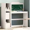 Image de Bureau vidaXL avec tablette ouverte, tableau noir et étagère ROROS
