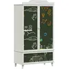 Image de vidaXL Tableau à craies Armoire avec porte ROROS blanc 90 x 45 x 165 cm