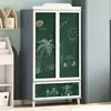 Image de vidaXL Tableau à craies Armoire ROROS Gris et blanc 90 x 45 x 165 cm