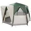 Image de Tente cabane vidaXL 3 personnes avec toit, vert et blanc, 320 x 320 x 203 cm