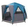 Image de Tente cabane vidaXL 3 personnes avec toit, bleu et gris, 320 x 320 x 203 cm