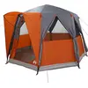 Image de Tente cabane vidaXL 3 personnes, gris et orange, 320 x 320 x 203 cm