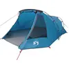 Image de Tente tunnel vidaXL pour 3 personnes, bleue et grise, 328 x 228 x 115 cm