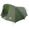 Image de Tente tunnel vidaXL 4 personnes avec toit vert et blanc, 318 x 275 x 140 cm