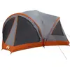 Image de Tente familiale vidaXL pour 10 personnes, gris et orange, 460 x 430 x 214 cm