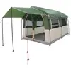 Image de Tente familiale vidaXL pour 4 personnes, verte et blanche, 324 x 255 x 230 cm