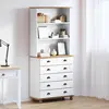 Image de vidaXL Buffet ASKIM Blanc 91 x 40 x 200,5 cm Bois de pin massif