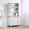 Image de vidaXL Buffet ASKIM Blanc 91 x 40 x 184 cm Bois de pin massif
