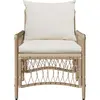 Image de vidaXL Chaise de jardin avec coussin Beige 73 x 61 x 77 cm Poly-rotin