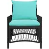 Image de vidaXL Chaise de jardin avec coussin Noir 73 x 61 x 77 cm Poly-rotin