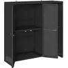Image de vidaXL Armoire de rangement avec étagère Noir 100 x 36 x 102 cm Rotin