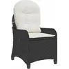 Image de Chaise longue vidaXL avec coussin, noir, 56 x 66 x 95 cm, en polyrotin