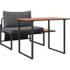 Image de vidaXL Mobilier d'extérieur en acier, 2 pièces, acier anthracite