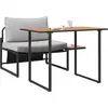 Image de vidaXL Mobilier d'extérieur en acier, 2 pièces, acier gris clair