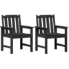 Image de vidaXL Chaise de jardin pour salle à manger, lot de 2, noir, 65,5 x 59 x 88 cm, HDPE