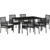 Image de vidaXL Ensemble de jardin 7 pcs noir Poly-Rattan