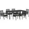 Image de vidaXL Ensemble de jardin 7 pcs noir Poly-Rattan