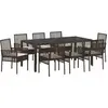 Image de vidaXL Ensemble de jardin 9 pcs brun Poly-Rattan