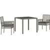 Image de vidaXL Ensemble de jardin 3 pcs Gris Poly-Rotin