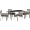 Image de vidaXL Ensemble de jardin 5 pcs Gris Poly-Rotin