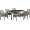 Image de vidaXL Ensemble de jardin 7 pcs Gris Poly-Rotin