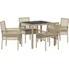 Image de vidaXL Ensemble de jardin 5 pcs Beige Poly-Rattan