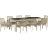 Image de vidaXL Ensemble de jardin 9 pcs Beige Poly-Rotin
