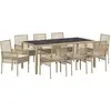 Image de vidaXL Ensemble de jardin 9 pcs Beige Poly-Rotin