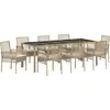 Image de vidaXL Ensemble de jardin 9 pcs Beige Poly-Rotin