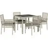 Image de vidaXL Ensemble de jardin 5 pcs gris clair Poly-Rotin