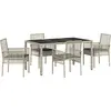 Image de vidaXL Ensemble de jardin 5 pcs gris clair Poly-Rotin