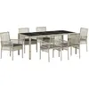 Image de vidaXL Ensemble de jardin 7 pcs gris clair Poly-Rotin