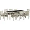 Image de vidaXL Ensemble de jardin 9 pcs gris clair Poly-Rotin
