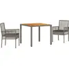 Image de vidaXL Ensemble de jardin 3 pcs Gris Poly-Rotin