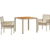 Image de vidaXL Ensemble de jardin 3 pcs Beige Poly-Rattan