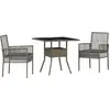 Image de vidaXL Ensemble de jardin 3 pcs Gris Poly-Rotin
