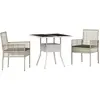 Image de vidaXL Ensemble de jardin 3 pcs gris clair Poly-Rotin
