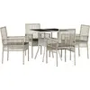 Image de vidaXL Ensemble de jardin 5 pcs gris clair Poly-Rotin
