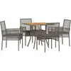 Image de vidaXL Ensemble de jardin 5 pcs Gris Poly-Rotin