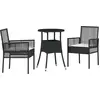 Image de vidaXL Ensemble de jardin 3 pcs noir Poly-Rotin