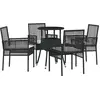 Image de vidaXL Ensemble de jardin 5 pcs noir Poly-Rattan