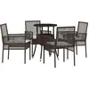Image de vidaXL Ensemble de jardin 5 pcs brun Poly-Rattan