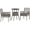 Image de vidaXL Ensemble de jardin 3 pcs Gris Poly-Rotin