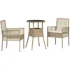 Image de vidaXL Ensemble de jardin 3 pcs Beige Poly-Rattan