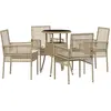 Image de vidaXL Ensemble de jardin 5 pcs Beige Poly-Rattan