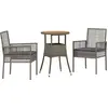Image de vidaXL Ensemble de jardin 3 pcs Gris Poly-Rotin