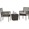 Image de Ensemble de jardin VidaXL, 3 pièces, en polyrotin marron
