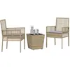 Image de Ensemble de jardin VidaXL, 3 pièces, beige, en polyrotin