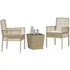Image de Ensemble de jardin VidaXL, 3 pièces, beige, en polyrotin