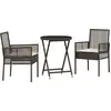 Image de Ensemble de jardin VidaXL, 3 pièces, en polyrotin marron